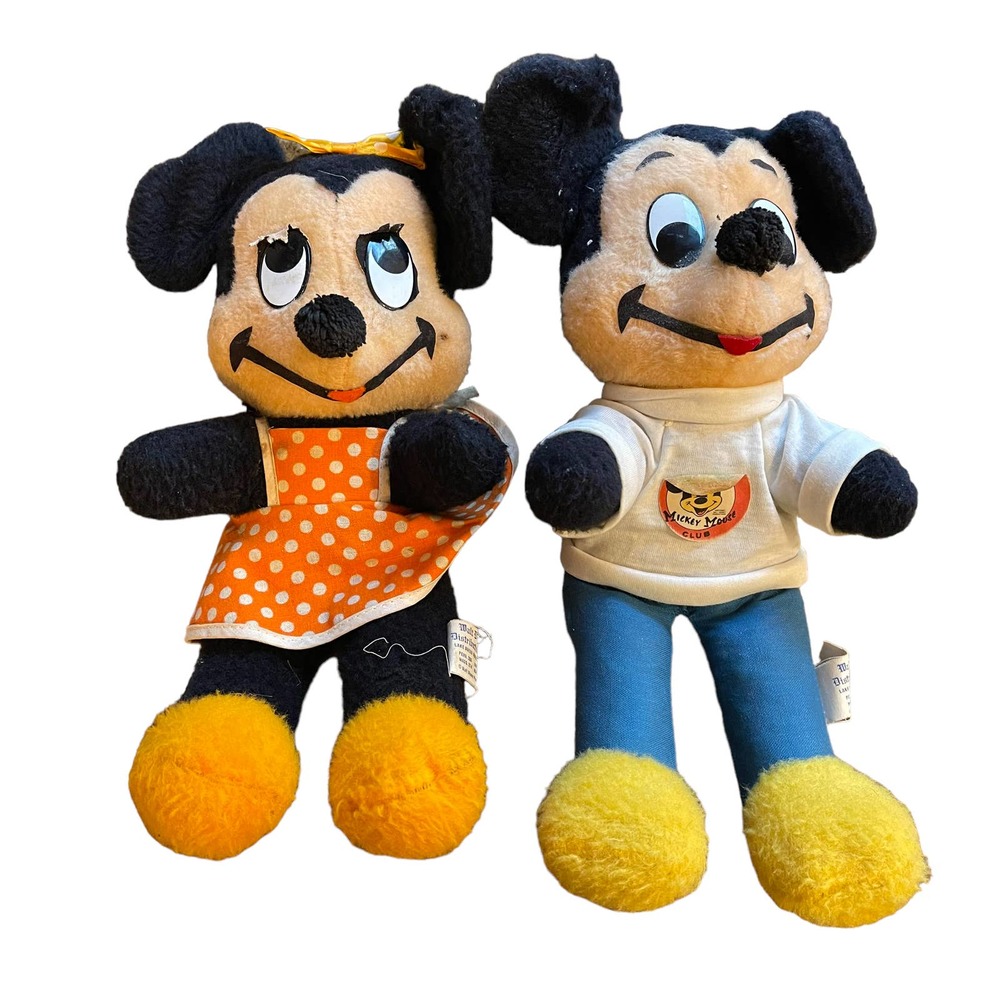 Mickey Minnie Mouse Plush California Toy Co Walt Disney‎ Est 1950's Stuffed Toys